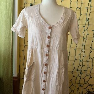 Pana Mina Cotton Flax Midi Dress XL